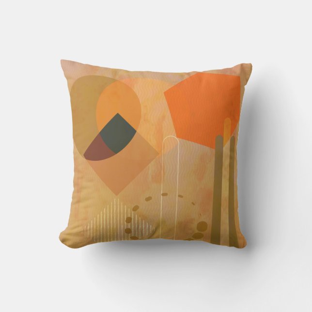 Coussin moderne du milieu du siècle abstrait avec couleur  (Recto)