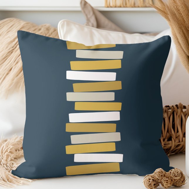 Coussin Moderne du milieu du siècle Blocs empilés atomique (Créateur téléchargé)