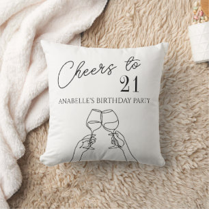 Coussin Moderne élégant chic applaudit à la fête de 21 ans