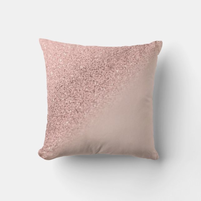 Coussin Moderne Elegant Chic Girly Glittery Bokeh Ombre (Recto)