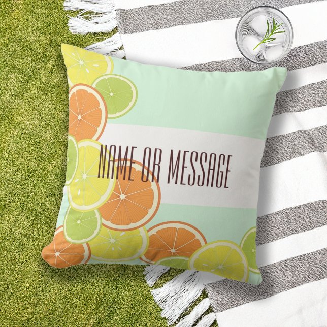 Coussin Moderne Élégant Citron Vert Coloré Agrume (Créateur téléchargé)