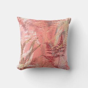 Coussin Moderne Elégant Coral Rose Frond