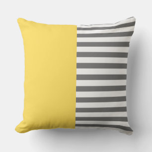 Coussin Moderne élégant deux tons rayures de style jaune