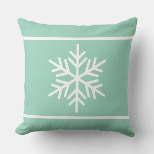Coussin Moderne élégante lumière sarcelle blanc rayures fl