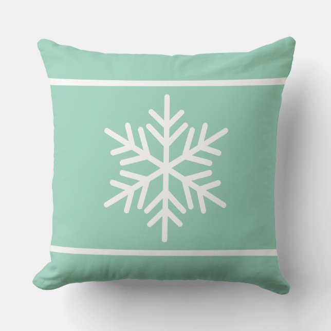 Coussin Moderne élégante lumière sarcelle blanc rayures fl (Recto)