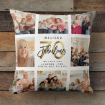 Coussin Moderne Fabuleux 70e anniversaire Photo Collage Or<br><div class="desc">Un cadeau magnifique et moderne pour un cadeau de 70ème anniversaire : Un coussin de collage photo Instagram tendance avec votre message personnel et nom autour d'un design minimaliste chic FABULOUS 70 script or design pour ce garde spécial rempli d'années de souvenirs.</div>