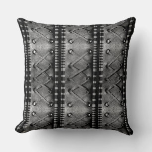 Coussin Moderne Faux Laced Cuir Texture