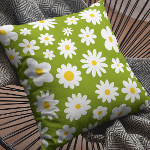 Coussin Moderne Flat Graphic Daisy Green