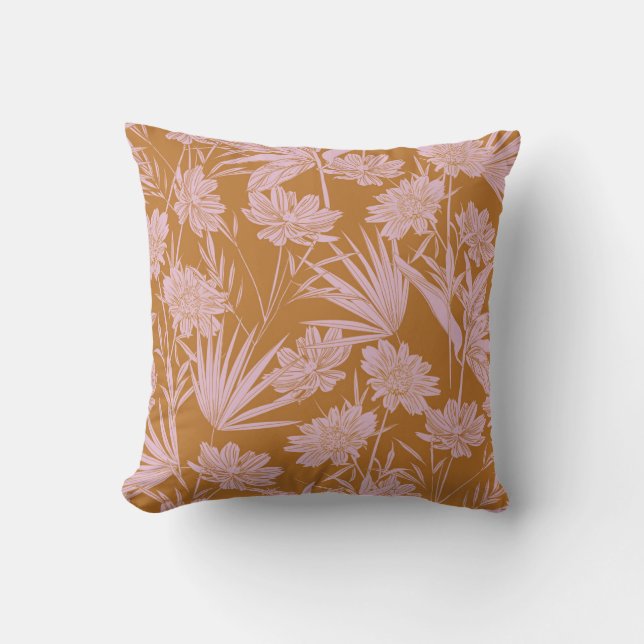 Coussin Moderne fleur de jardin monotone rétro humeur sans (Recto)