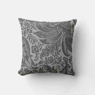 Coussin Moderne Floral Botanique Gris