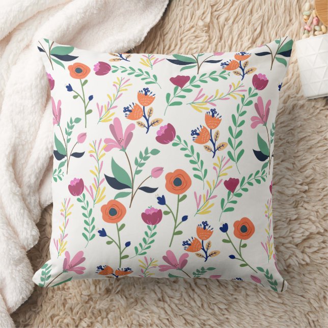 Coussin Moderne Florale de Prairie de Fleurs Sauvages Prin (Couverture)