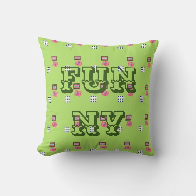 COUSSIN MODERNE FUNNY ENFANT -LIGHT GREEN THROW PILLOW (Recto)