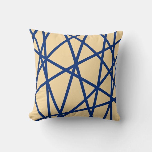 Coussin Moderne Géométrique Bleu Pastel Rose Lignes Abstra (Recto)