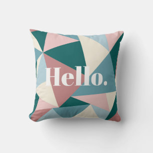Coussin Moderne Hello Triangles géométriques au printemps