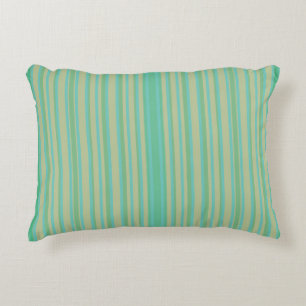 Coussin moderne Jade Green à Accent rayé