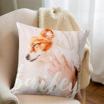 Coussin Moderne Jouer Simple Élégant Chic Photo Pet<br><div class="desc">Ce design simple et classique est composé de typographie serif et d'ajouter une photo personnalisée de votre animal de compagnie.</div>