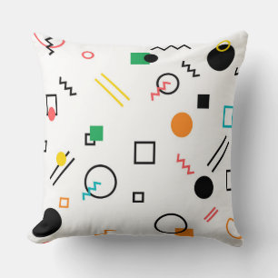 Coussin Moderne, ludique, cool, tendance, Memphis géométri