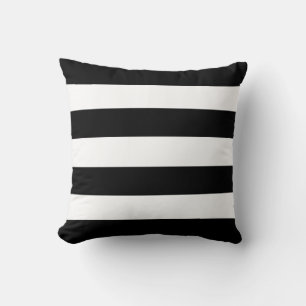 Coussin Moderne Luxe noir et blanc rayures motif