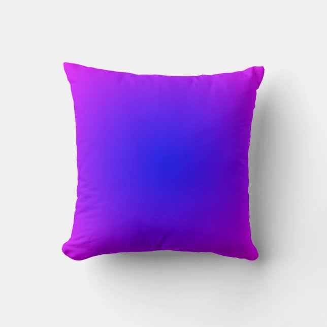 Coussin Moderne Magenta et Bleu brillant Rayon (Recto)