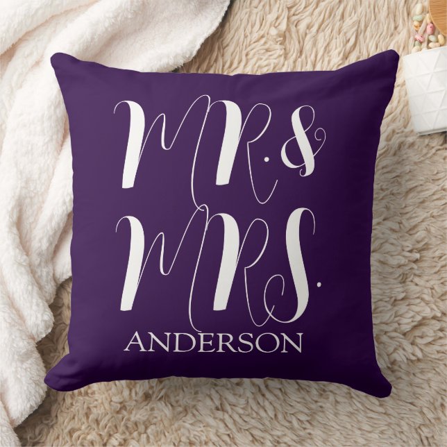 Coussin Moderne Mariage Script Mari et Femme  (Couverture)