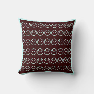 coussin moderne marron et turquoise