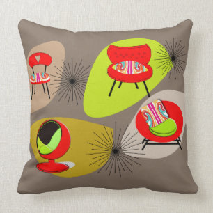 Coussin Moderne Mi-Siècle Rétro chaises Psten