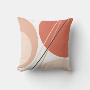 Coussin Moderne Mid-Century Abstrait Geo Pastel Terracotta