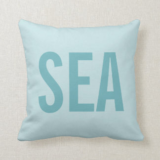 Coussin moderne minimaliste bleu de mer/plage