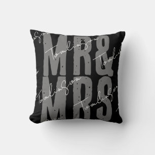 Coussin Moderne minimaliste personnalisé M. et Mme