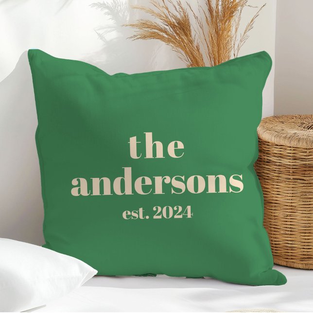 Coussin Moderne minimaliste rétro vert (Créateur téléchargé)