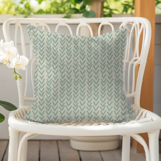 Coussin Moderne motif bohème V Seafoam vert beige (Créateur téléchargé)