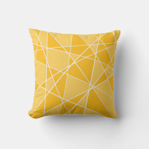 Coussin Moderne moutarde et jaune clair géométrique
