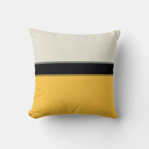 Coussin Moderne moutarde Jaune Argent Gris Noir Gris