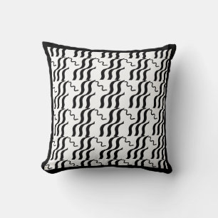 coussin moderne noir et blanc