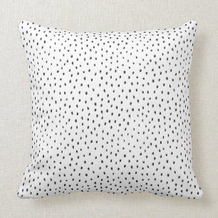 Coussin moderne noir et blanc de tache de