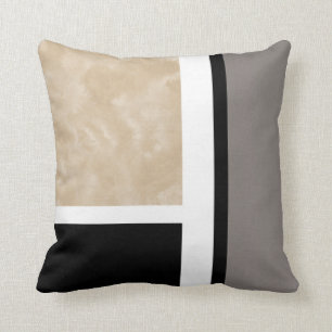 Coussin Moderne noir et blanc gris beige