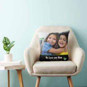 Coussin Moderne Nous vous aimons Maman Photo personnalisée