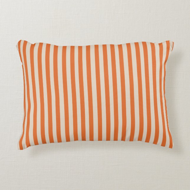 Coussin moderne orange rayé - élégant (Devant)