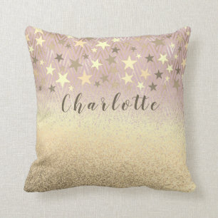 Coussin Moderne Pailleté Rose Gold Féminin