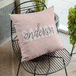 Coussin Moderne Pastel Rose Beauté Personnalisée Vous Nom<br><div class="desc">Moderne Pastel Rose Beauté Personnalisée Vous Nom</div>