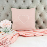 Coussin Moderne Pastel Rose & Coeur Minimaliste Beau Cadea<br><div class="desc">Moderne Pastel Rose & Coeur Minimaliste Beau Cadeau</div>
