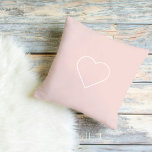 Coussin Moderne Pastel Rose & Coeur Minimaliste Beau Cadea<br><div class="desc">Moderne Pastel Rose & Coeur Minimaliste Beau Cadeau</div>