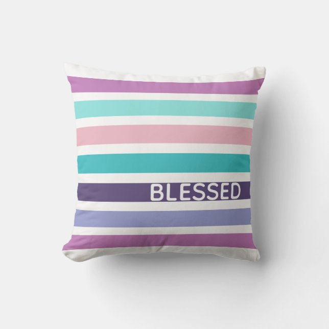 Coussin Moderne Pastel Striped Christian BLESSEE (Recto)