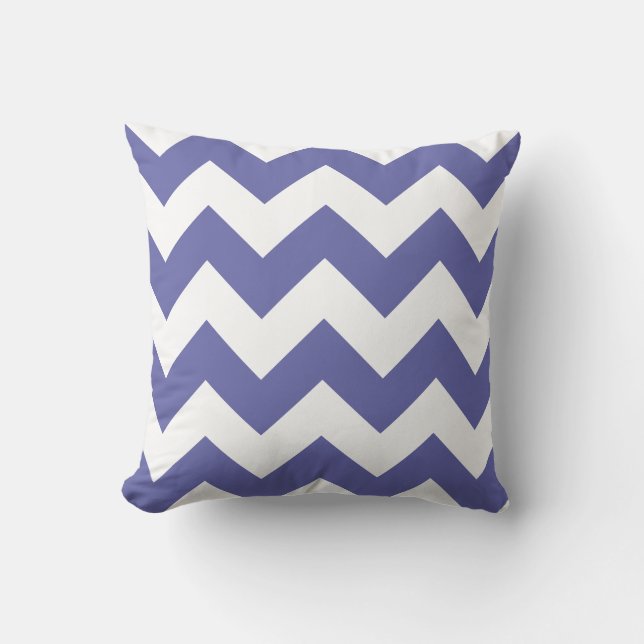 Coussin Moderne Périwinkle Chevron Motif Jeu d'oreiller (Recto)