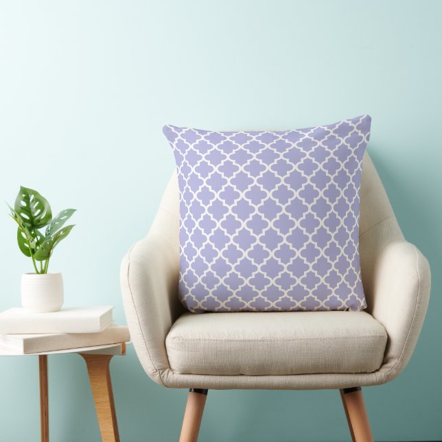 Coussin Moderne Periwinkle Marocain Quatrefoil Motif (Chaise)