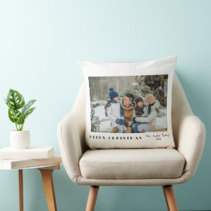 Coussin Moderne Photo de Noël Minimaliste Joyeux Noël