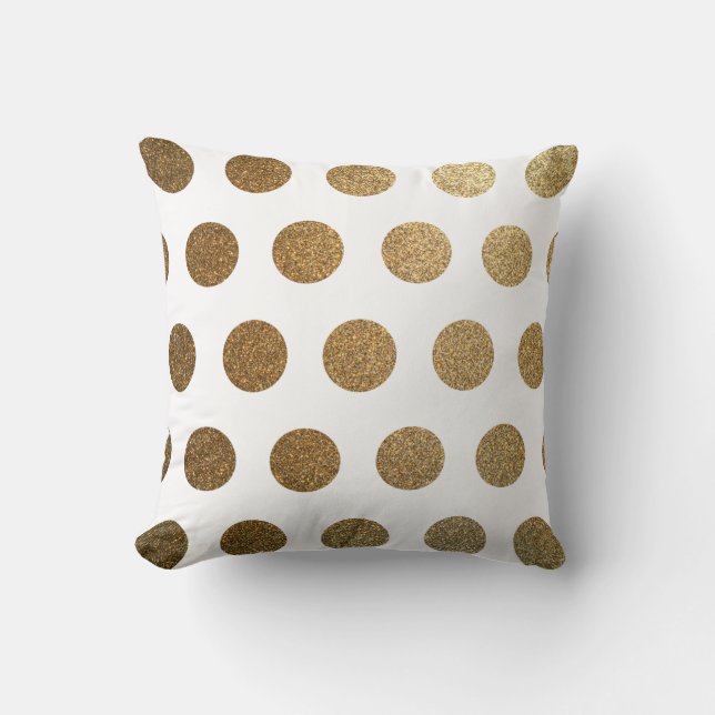 Coussin Moderne Pois d'or blanc chic (Recto)