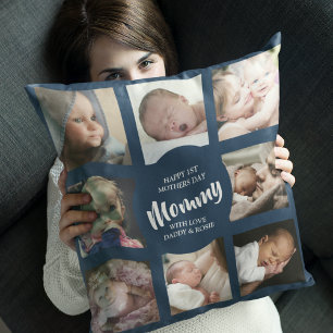 Coussin Moderne Première fête des mères Collage photo