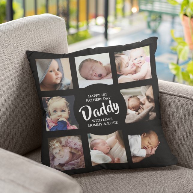 Coussin Moderne | Première fête des pères | Plaid de colla (Créateur téléchargé)