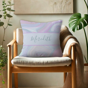 Coussin Moderne Purple Pastel Rainbow Personnalisé